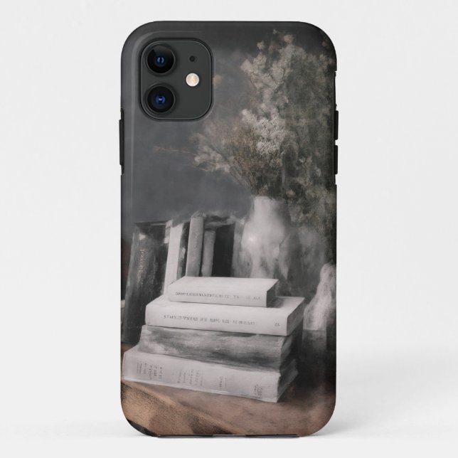 Vintage Books and Flowers Aesthetic Mobile Case (Back)