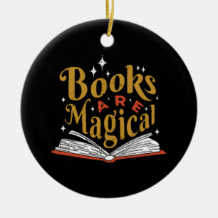 Vintage Books Are Magical Ceramic Ornament