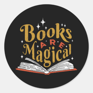 Vintage Books Are Magical Classic Round Sticker