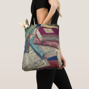 Vintage Books Background Tote Bag