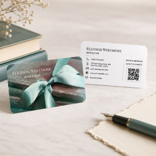 Vintage Books Book Editor QR Code Business Card