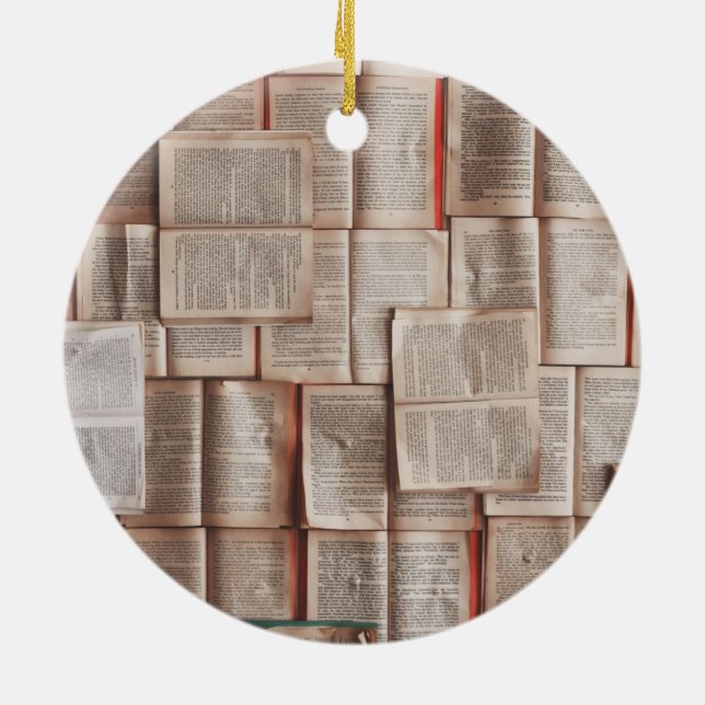 Vintage Books Ceramic Ornament (Back)