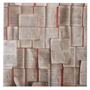 Vintage Books Ceramic Tile