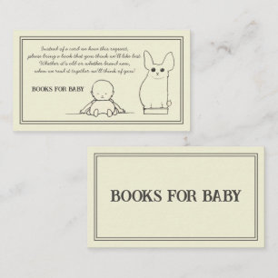 Vintage Books For Baby Request Baby Shower Enclosure Card
