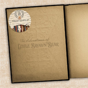 Vintage Books for Baby Shower Bookplate Sticker