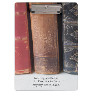 Vintage books in a row clipboard