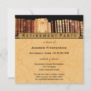 Vintage Books Retirement Party Invitation