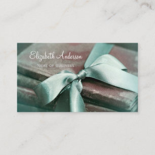 Vintage Books Sage Ribbon Business Card