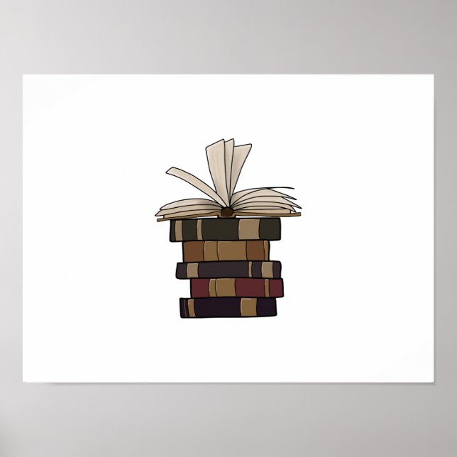 Vintage Books Stacked Poster (Front)