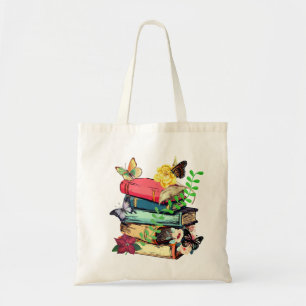 Vintage Books with Butterflies and Flowers – Whims Tote Bag