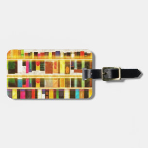 Vintage Bookshelf n Books Luggage Tag