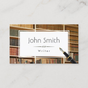 Vintage Bookshelves Writer Editor Business Card