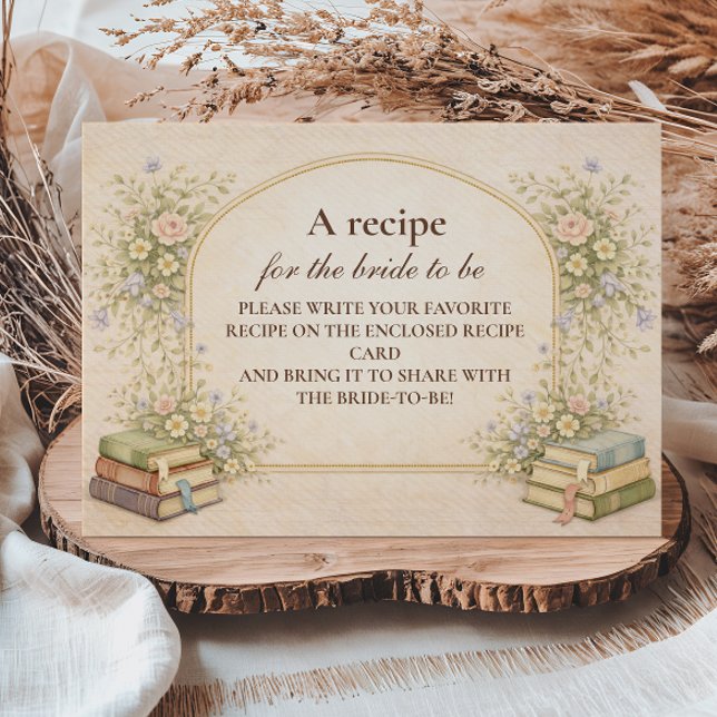 Vintage Bookstack Garden Bridal Shower Enclosure Card (Creator Uploaded)