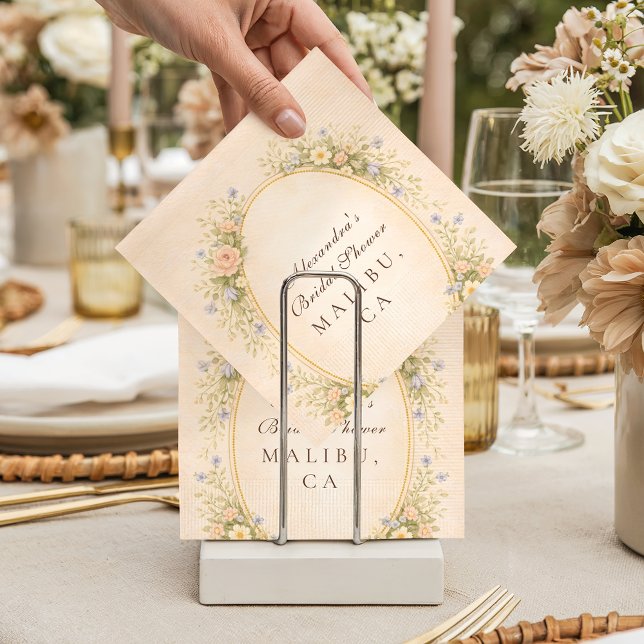 Vintage Bookstack Garden Bridal Shower Napkin (Creator Uploaded)