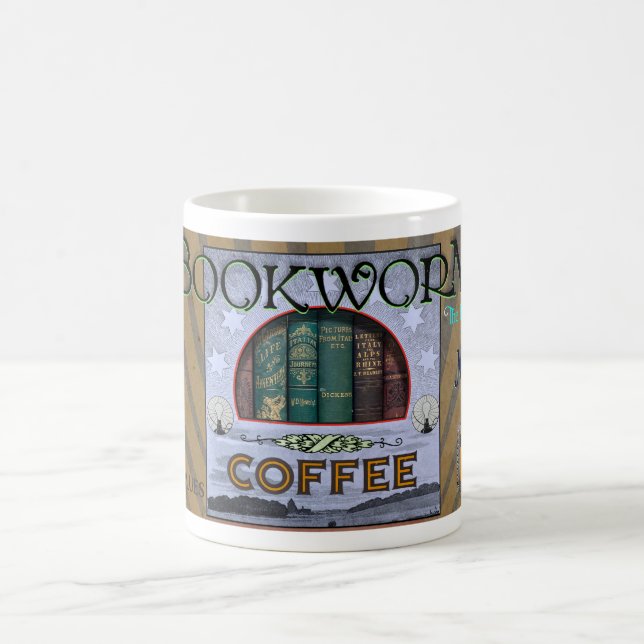 VINTAGE 'BOOKWORM' COFFEE BRAND MUG (Center)