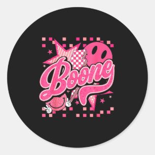 Vintage Boone First Name I Love Boone Groovy 80's Classic Round Sticker