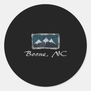 Vintage Boone North Carolina Winter Skiing Fun  Classic Round Sticker