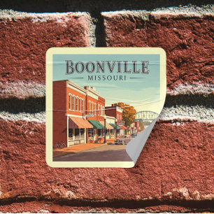 Vintage Boonville Missouri Square Sticker