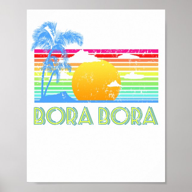 Vintage Bora Bora Beach Poster (Front)