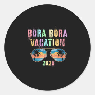 Vintage bora bora vacation 2026 vacay swim travel classic round sticker