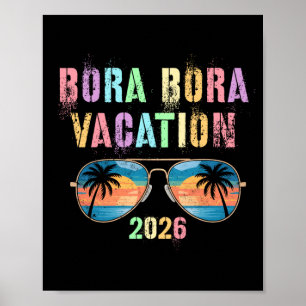 Vintage bora bora vacation 2026 vacay swim travel poster