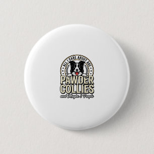 Vintage Border Collie Dog Lover Funny Shirt Design 6 Cm Round Badge