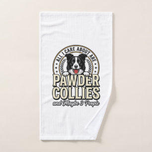 Vintage Border Collie Dog Lover Funny Shirt Design Hand Towel