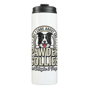 Vintage Border Collie Dog Lover Funny Shirt Design Thermal Tumbler