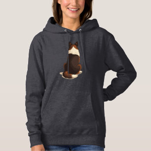 Vintage Border Collie From Behind Dog Illustration Hoodie