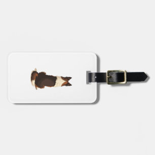Vintage Border Collie From Behind Dog Illustration Luggage Tag