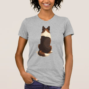 Vintage Border Collie From Behind Dog Illustration T-Shirt