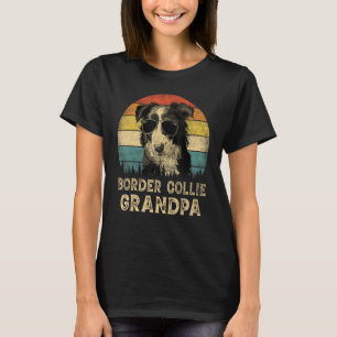 Vintage Border Collie Grandpa Dog Lovers Father's T-Shirt