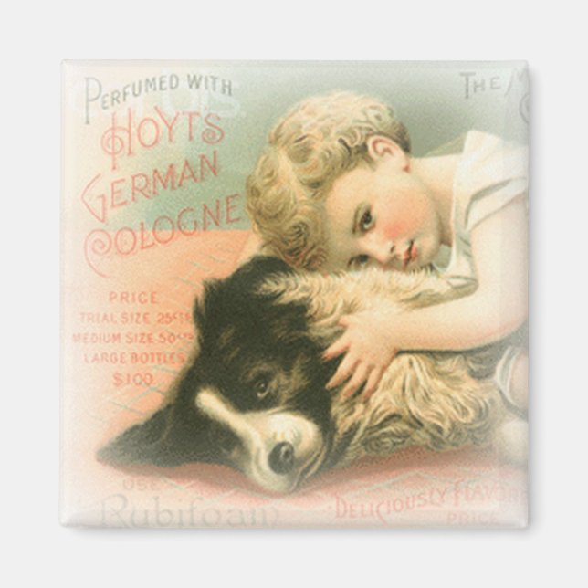 Vintage Border Collie Magnet (Front)