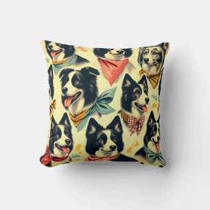 Vintage Border Collie Seamless Cushion