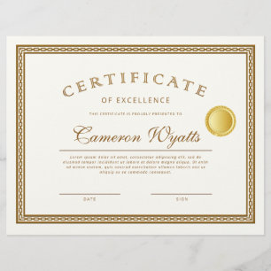 Vintage Border Frame Certificate Excellence Award Flyer