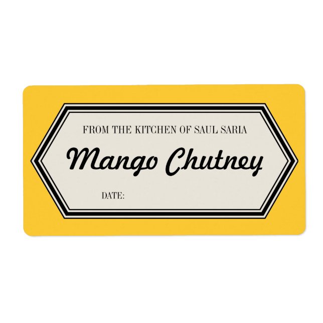 Vintage Border Home Canning Jar Label Template (Front)