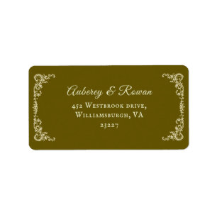 Vintage border Wedding Address Label