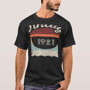 Vintage Born In 1921 101st Birthday 102 Years Old T-Shirt