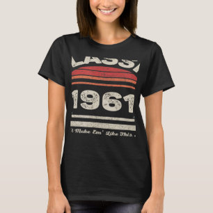 Vintage Born In 1961 61st Birthday 61 Years Old T-Shirt
