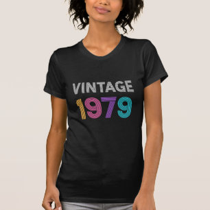 Vintage Born in 1979 Multicolor Birthday T-Shirt