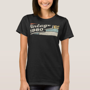 Vintage Born In 1980 42nd Birthday 42 Years Old 2 T-Shirt