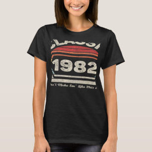 Vintage Born In 1982 40th Birthday 40 Years Old T-Shirt