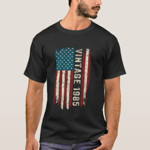 Vintage Born In 1985 American Flag 40th Birthday 4 T-Shirt
