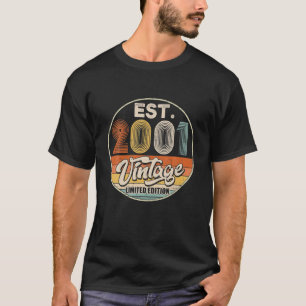 Vintage Born In 2001 Birthday Year Party Wedding T-Shirt