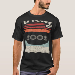 Vintage Born In 2002 20th Birthday 20 Years Old T-Shirt