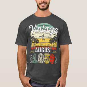 Vintage Born In August 1959 Happy Birthday 61 Year T-Shirt