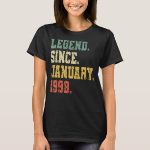 Vintage Born In January 1998 Men Women 25 Years o T-Shirt