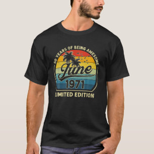 Vintage Born In June 1971 Retro 50 Years Old 50Th T-Shirt