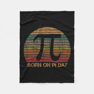 Vintage Born On Pi Day Math Lovers Teacher Birthda Fleece Blanket