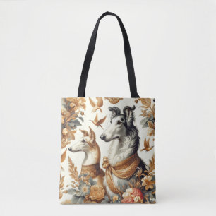 Vintage Borzoi Dog Illustration Tote Bag
